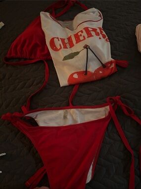 Red Cherry Graphic Bikini Set - Women Intimates & Sleepwear